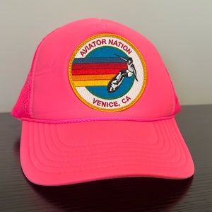 Hot Pink.  Aviator Nation Trucker Hat. Never Worn.